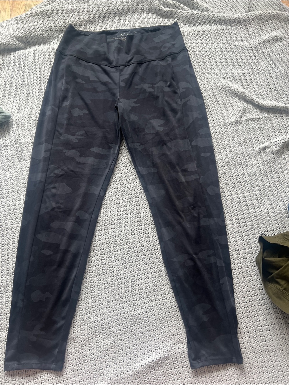 Soma Black Active Leggings with Subtle Script Logo